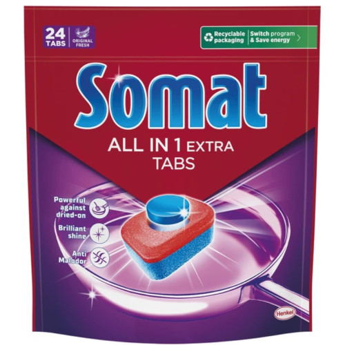Таблетки для посудомийної машини Somat All in 1 Extra, 24 шт